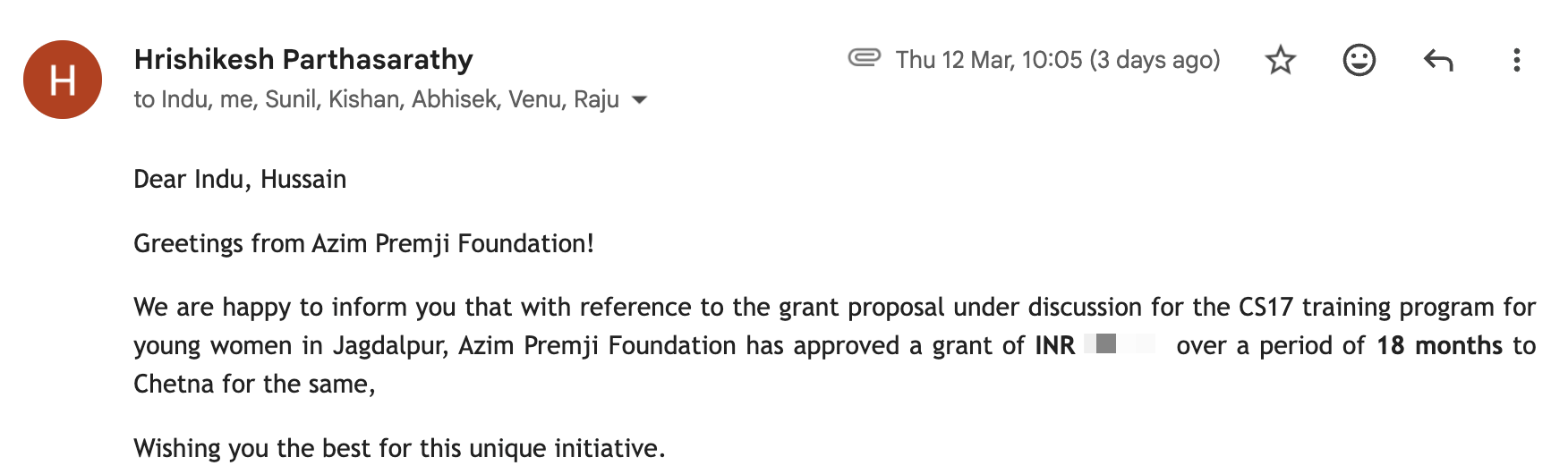 Formal Grant Approval Email 🚀
