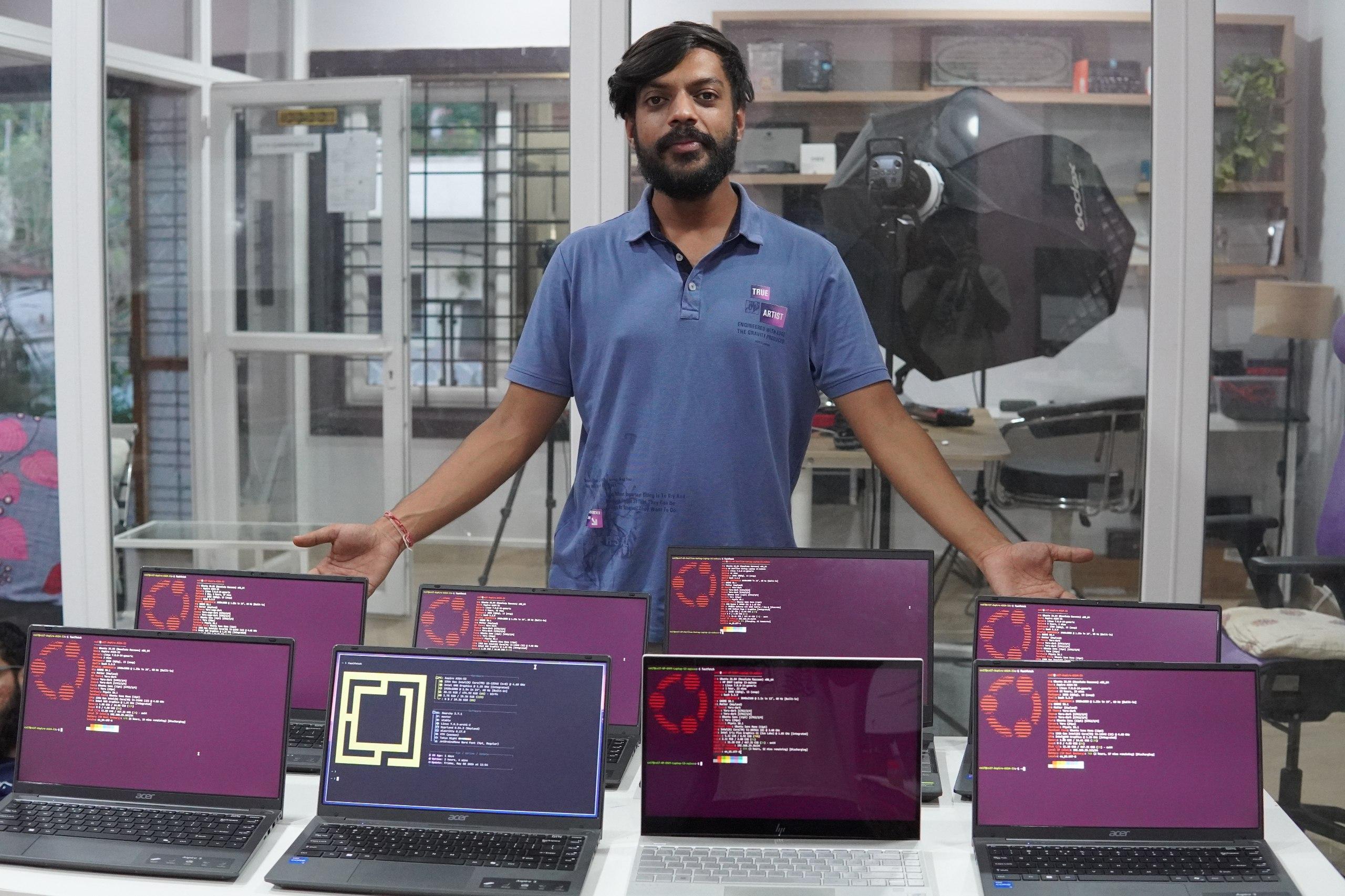 Rahul with ready laptops