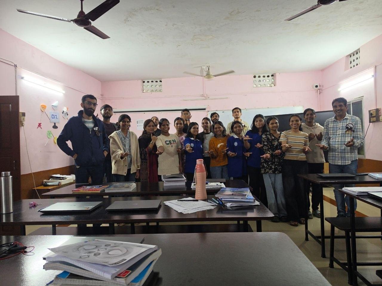 Manoj ji, BWH team, and Students after Frappeverse Presentations